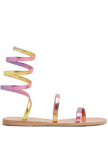 Ancient Greek Sandals - wrap-around leather sandals - women - Calf Leather/Calf Leather/Calf Leather/Rubber - 38 - Pink