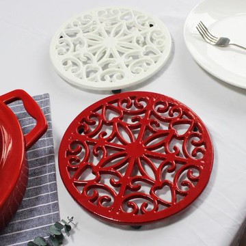 敬輝琺瑯鑄鐵鍋墊廚房餐桌圓形隔熱墊耐高溫防燙鍋墊彩色餐墊