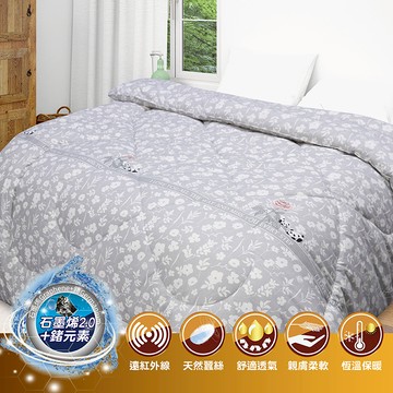 【多利寶寢具】INDAIN鍺抗菌可水洗蠶絲被/棉被胎-靜謐灰