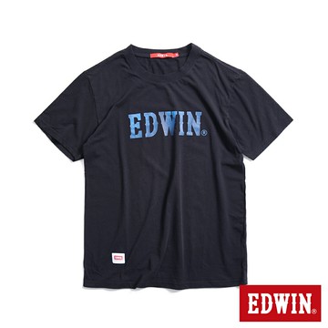 EDWIN 男款 牛仔LOGO短袖T恤 (黑色)