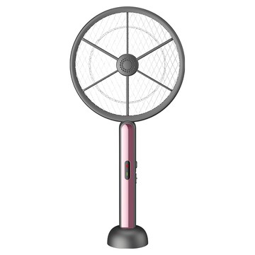 OMG 充電式2合1紫光電蚊拍 立式大網面捕蚊拍 XH-555  55 x 23cm  玫瑰金