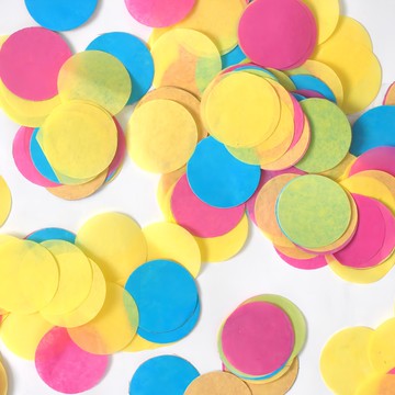 Partyshow 大容量圓形明亮圖案紙五彩碎紙 2.5cm 200g  1個  圓形明亮圖案