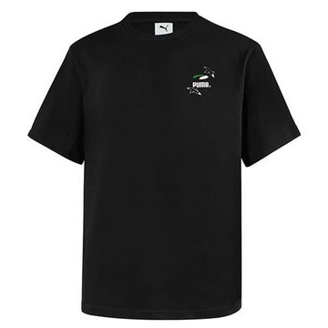 Puma 短袖上衣 男裝 背面印花 棉質 黑【運動世界】63125301