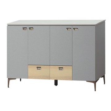 文創集 卡普克4尺岩板四門二抽低餐櫃/收納櫃-121x40x80cm免組