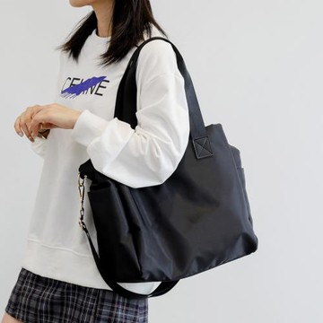 韓版原創手提包女尼龍公文包文件包商務通勤包托特包單肩補課書包