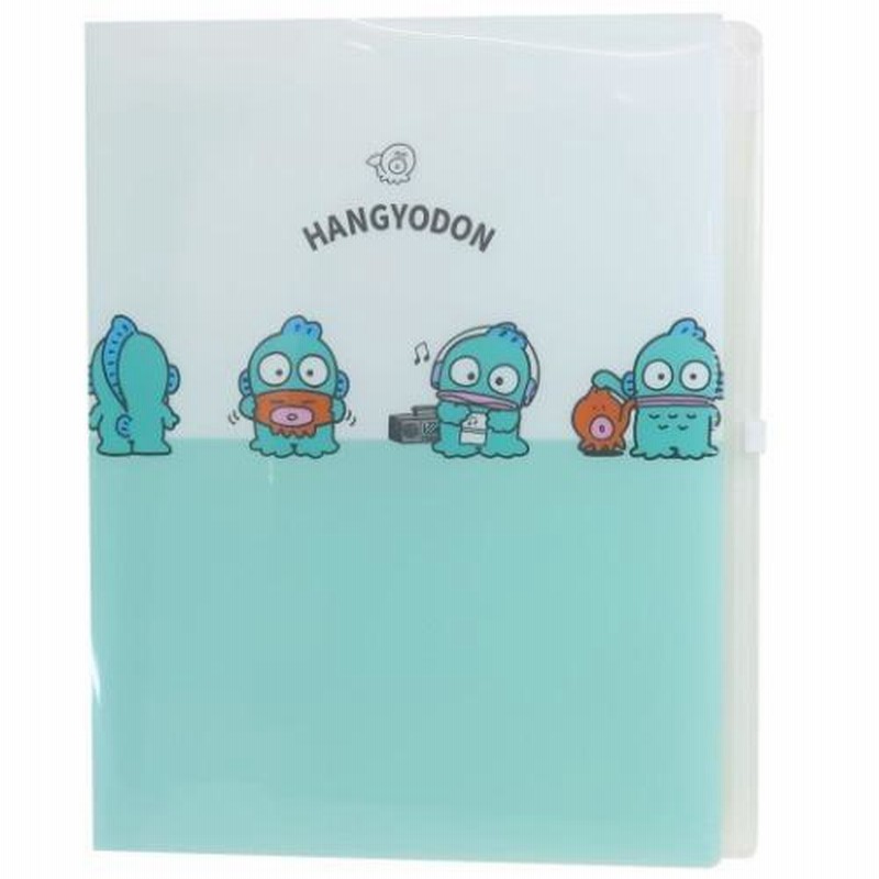Hangyodon A4クリアファイル ジップファスナー付 6ポケット A4 クリアファイル ハンギョドン