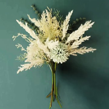 KUIBAO 快豹生活 Simple 簡約素胚花瓶  38cm  藍色落新花束