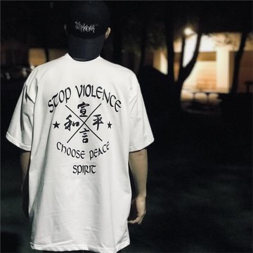 hiphop 嘻哈 popping 街舞 bboy練舞演出加厚重磅小領口短袖T恤