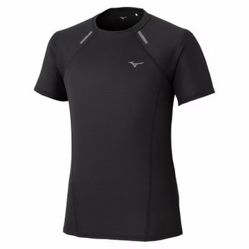 MIZUNO 美津濃 短袖上衣 男 訓練 慢跑 吸濕排汗 黑 J2MAD00309