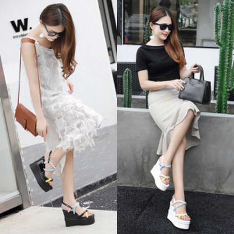 サンダル レディース 人気 履きやすい ヒール 厚底 安い 新作 ウェッジ ソール 可愛い クロス パステル 2596 通販 Lineポイント最大1 0 Get Lineショッピング