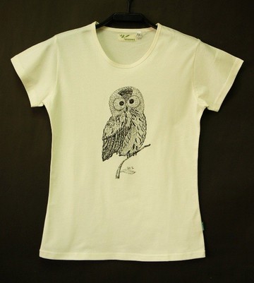 冶綠有機棉【貓頭鷹】女版 短袖