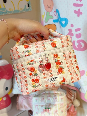 Sweetstore Supply原創可愛甜美小草莓手提小盒子化妝品收納包