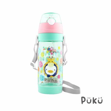 任-PUKU藍色企鵝 動物萬花筒Tritan水壺550ml-湖水綠