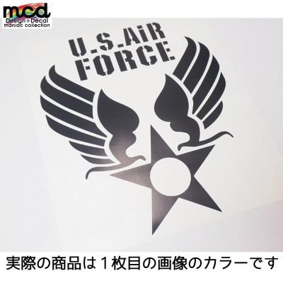 アメリカ空軍 カッティングステッカー 20cm×24cm 白 ミリタリー ステンシル アメリカン 切り抜き U.S.AIR FORCE |  LINEショッピング