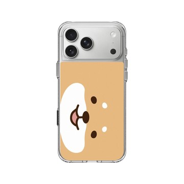 iPhone 17 Pro Max Clear Case（相機按鈕） 透明 - 柴語錄 Shiba Says - 廢柴大臉(橫)