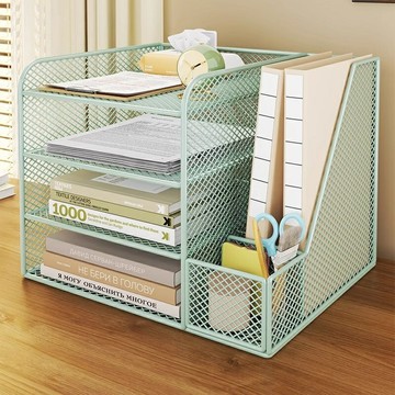 【多層收納專家】文件收納盒 A4收納盒 文件架 置物架 資料架 多層分格 加厚材質 桌面整理 辦公家用兩相宜