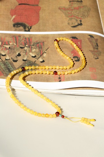 蜜蠟手串/手圍15/四圈手鏈女款  珠子6mm  橙黃橙黃宛若一抹暖陽