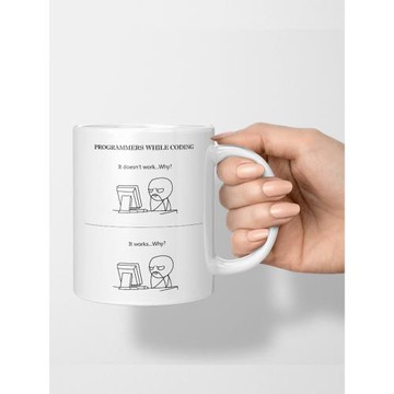 Programmers while coding 程序員寫代碼杯子 IT職業馬克杯 水杯