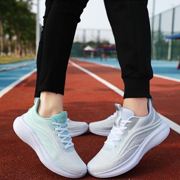飛織旅游運動鞋女2025春夏季新款網面透氣休閑鞋子百搭軟底小白鞋