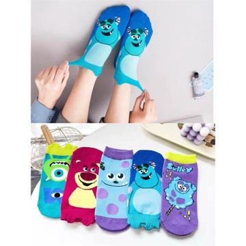 2025新款棉卡通襪子熊怪短襪女船襪學生男女外貿跨境亞馬遜