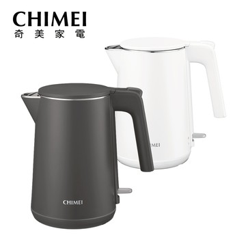 【CHIMEI 奇美】1.0L 304不鏽鋼雙層防燙快煮壺-夜幕灰/雲朵白(KT-10YPB2/KT-10YPW1)