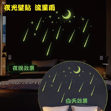 Loxin 夜光壁貼 流星雨 兒童壁貼 防水 裝飾 創意壁貼 壁紙 牆貼 背景貼