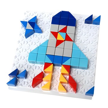 快樂鎮 玩具積木 太空 3D立體拼圖  1個  混色  128件