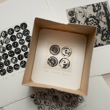 版畫郵遞 no.12 "buttons" (銅版畫)