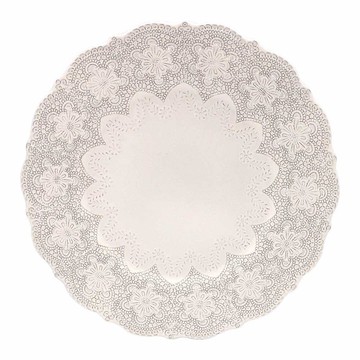 義大利VBC casa手工浮雕蕾絲系列33cm餐盤(米白色)