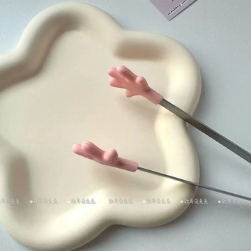 臺灣現/🎀提盤夾 菜夾 食物夾小紅書同款免髒手硅膠小夾子迷你可愛食品吃薯片抓夾少女心零食夾