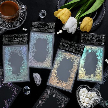 銀河碎片PET手帳素材咕卡裝飾邊框追星小卡拼貼貼紙ins風手賬貼畫