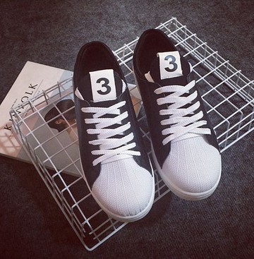 【JP.美日韓】簡約 黑皮 貝殼鞋 素面 百搭 球鞋 懶人鞋 套腳鞋