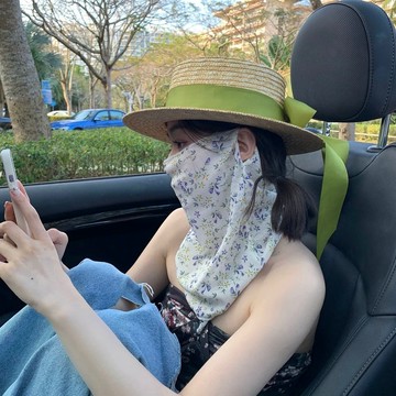 賣場滿150出貨🔥臺灣出貨🔥夏季全臉麵罩女開車騎行防紫外綫圍脖麵紗口罩遮脖子護頸脖套