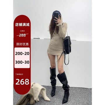 大筒圍辣妹細跟顯瘦過膝女靴子