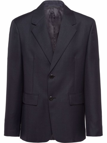 Prada - single-breasted wool blazer - men - Wool - 48 - Blue