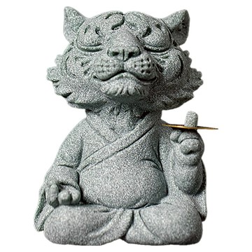 上手家居 招財風水擺件(招財擺飾/招財擺件/馬上有錢/開運/青砂石擺件)威嚴盤虎  6 x 5 x 10cm  青砂石