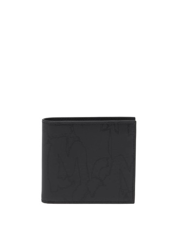Alexander McQueen - Graffiti leather bi-fold wallet - men - Calf Leather - One Size - Black