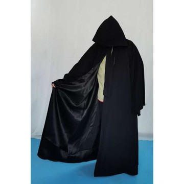 萬圣節角色扮演黑色厚長袍死神裝扮舞臺表演服帶袖子連帽披風斗篷