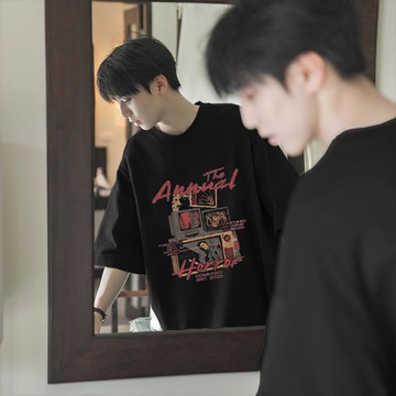 ??重磅純棉美式高街潮牌短袖t恤男夏季寬松潮流歐美設計感小眾體恤