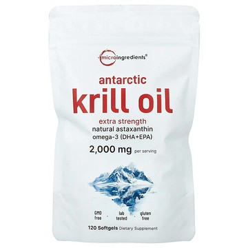 Micro Ingredients, 南極磷蝦油，120 粒軟膠囊（每粒軟膠囊 1,000 毫克）