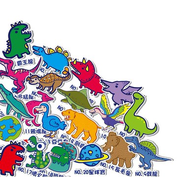 客訂姓名貼紙 防水貼紙-恐龍星球姓名貼紙
