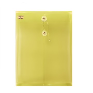 HFPWP 超聯捷 立體直式文件袋 加名片袋 黃色  A4  10入