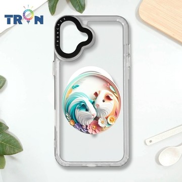 TRON IPHONE 16 PLUS 可愛紙雕天竺鼠 MAGSAFE 磁吸 防摔 太空殼 透白 手機殼
