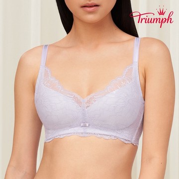 自在貼合系列 蕾絲透氣包覆無鋼圈內衣 淡紫色