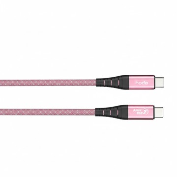 HODA 好貼 W3 USB-C to USB-C 磁吸收納編織快充線  2m  粉色  1條