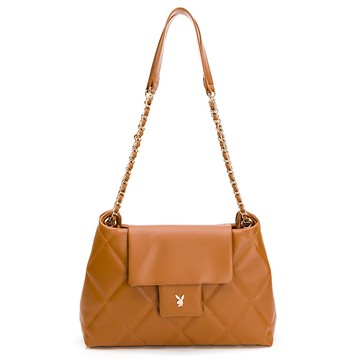 PLAYBOY - 肩背包 菱格系列 - 咖色