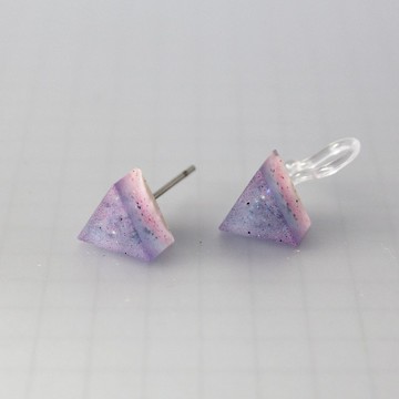 三角小耳環 / 丁香紫 / 單隻