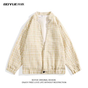 BOYUE帛躍春秋設計感撞色外套痞帥男士外穿休閑上衣男潮2022新款