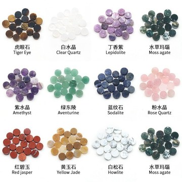 KJ--1446--水晶石頭16~20mm紐扣 無孔 圓片裸石diy飾品小擺件 批發