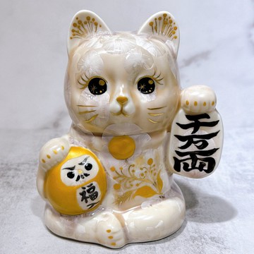 【金福吉祥】日本清水燒招財貓 | 達摩 花結晶 杏 体花